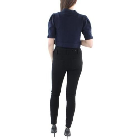 Karl Lagerfeld Paris Women's Navy Elbow Sleeves Cardigan Sweater Size L NWT - Picture 3 of 4